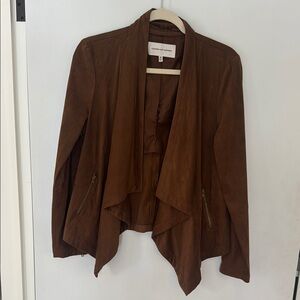 cupcakes & cashmere Chocolate Brown Draped Blazer